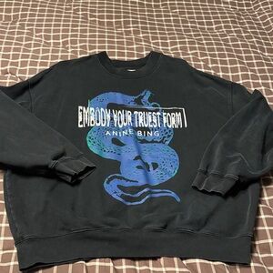 ANINE BING Jaci Viper Sweatshirt in Washed Black